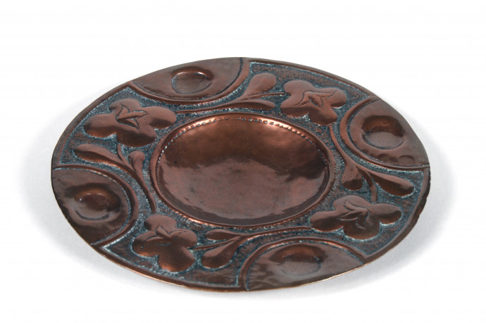 copper repoussé ashtray