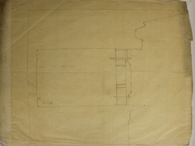 A hand-drawn design for a piece of furniture