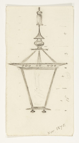 Design for a hanging lantern.