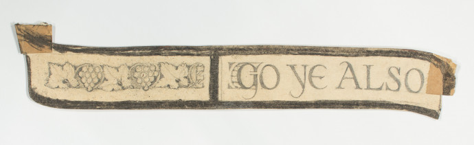 Design for a window text contained in a folded banner.