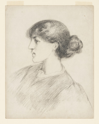 Pencil drawing of May Morris