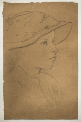 Study of a young girl wearing a hat