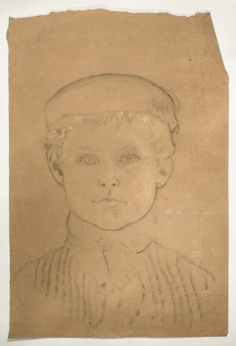 Study of a young boy wearing a cap