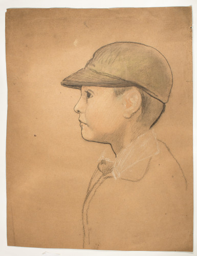 Study of a boy wearing a cap