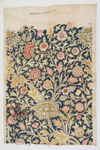 Floral pattern in muted shades of red, yellow and blue