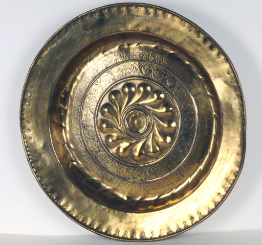 Large brass dish