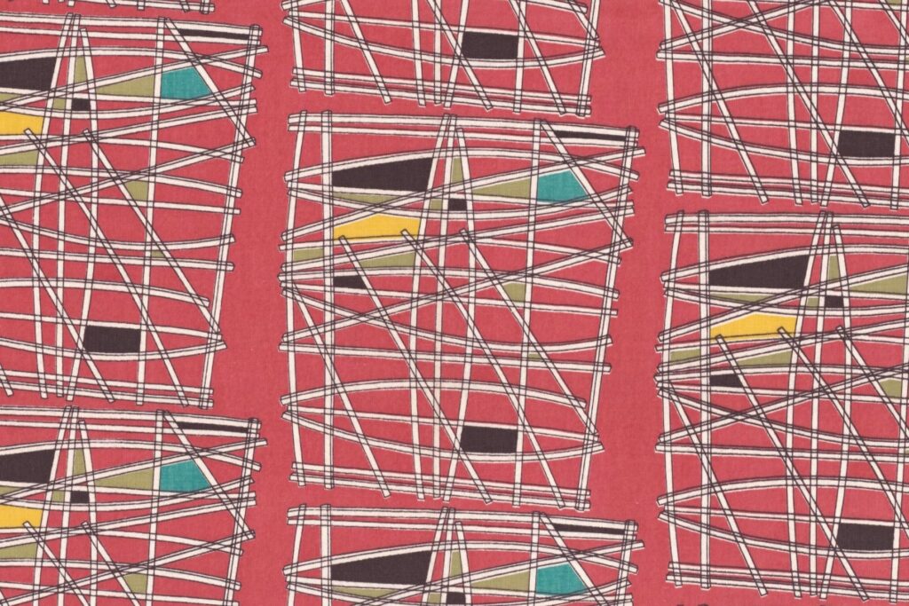 Print design in red, yellow, green and black